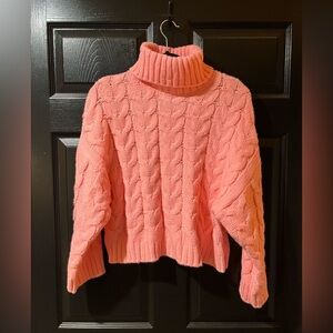 Elie Tahari Chunky Cable Knit Turtleneck Sweater